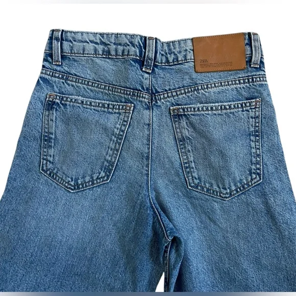Zara High Waisted baggy fit Denim Jeans Y2k Style Sz 13-14 CM 164 (27x26 Actual) - Picture 9 of 12